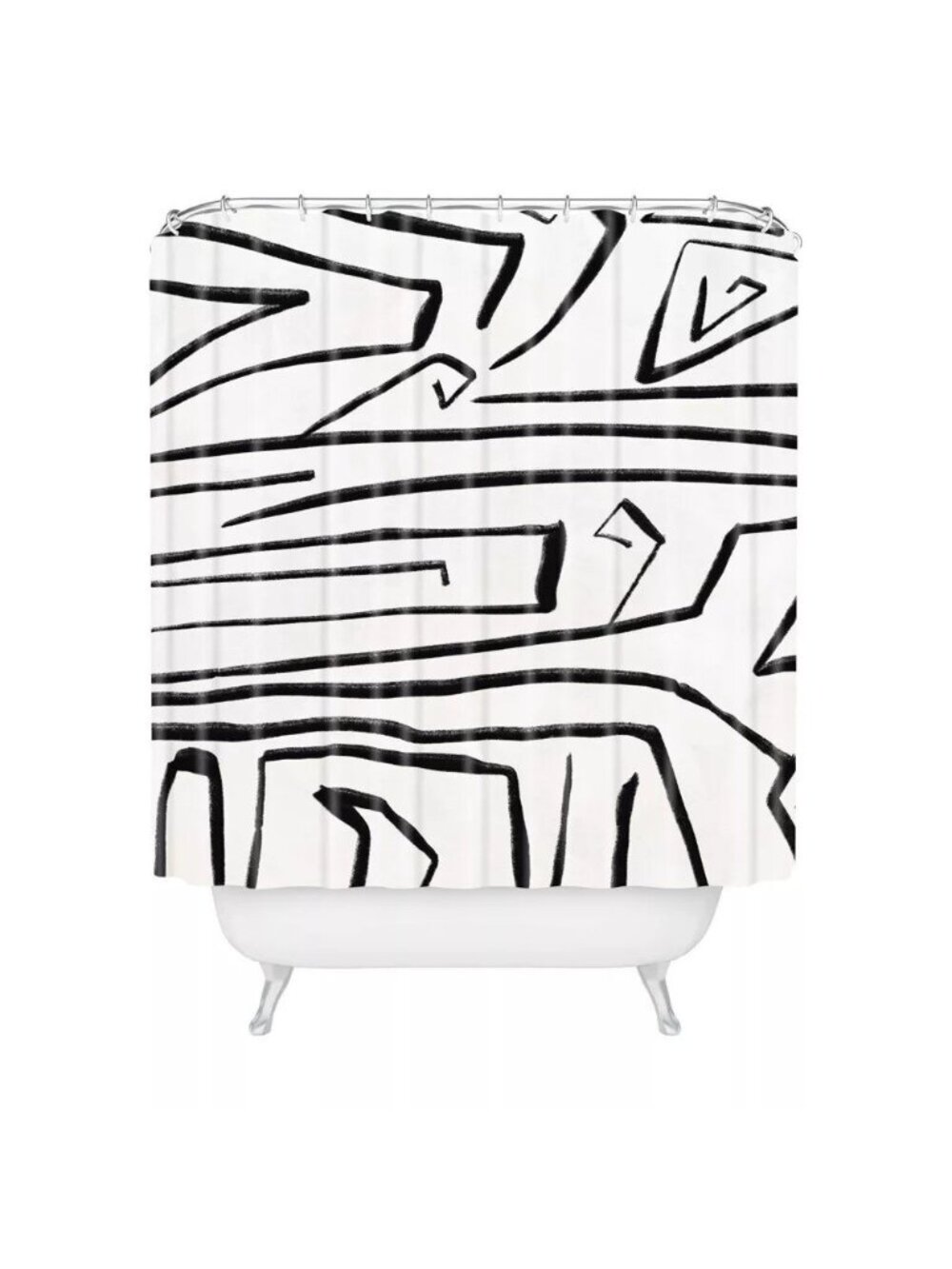 Viviana Gonzalez Deny Designs Black & White Geo Print Shower Curtain 69" x 72"